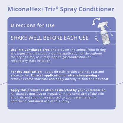 Miconahex+ Triz Spray for Dogs  Cats  and Horses, 8 oz