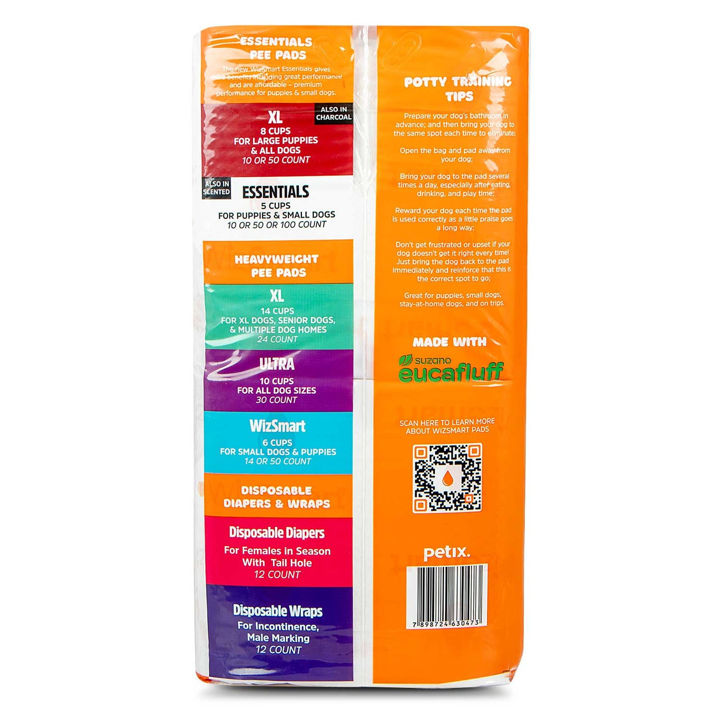 wizsmart essentials large dog pads, 23.5" x 22", extra absorbent puppy training pads, indoor potty pads, leakproof gel pads for small dogs, crate, house, travel, eco-friendly, non-slip - 100 count