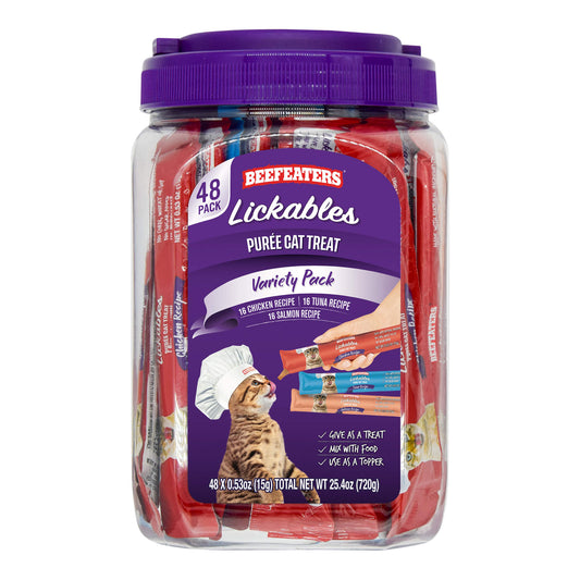 Puree Cat Treat Vrty Pack 48ct tub