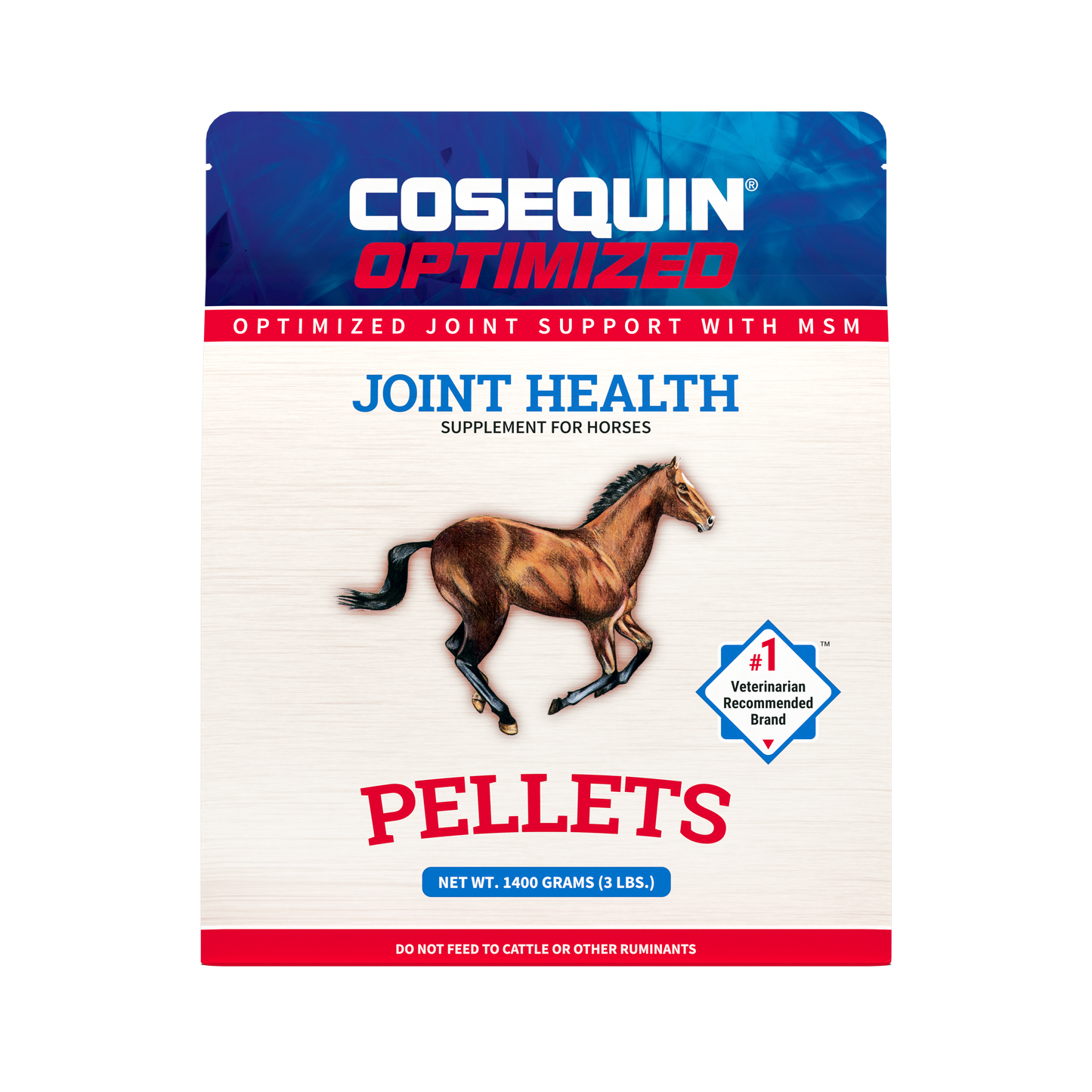 cosequin optimized pellets with msm joint health supplement for horses, 1400 grams