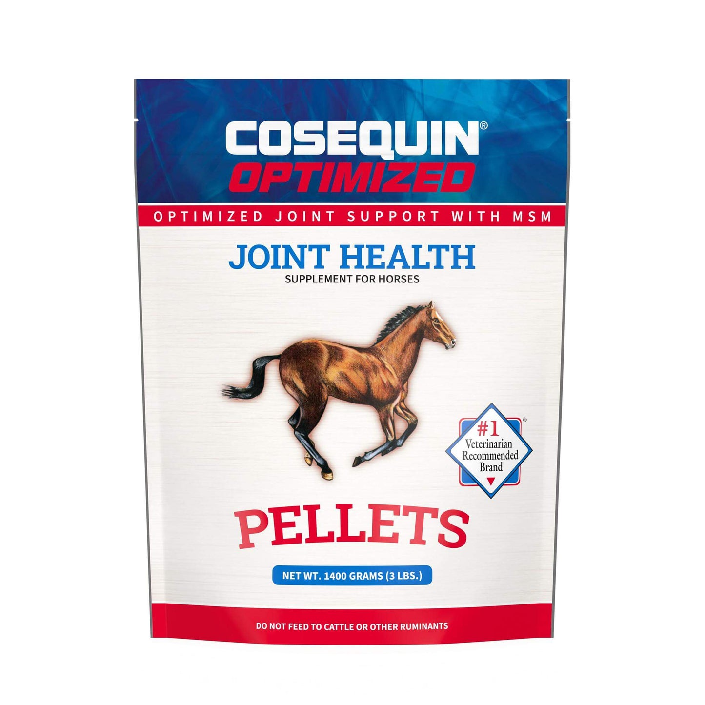cosequin optimized pellets with msm joint health supplement for horses, 1400 grams
