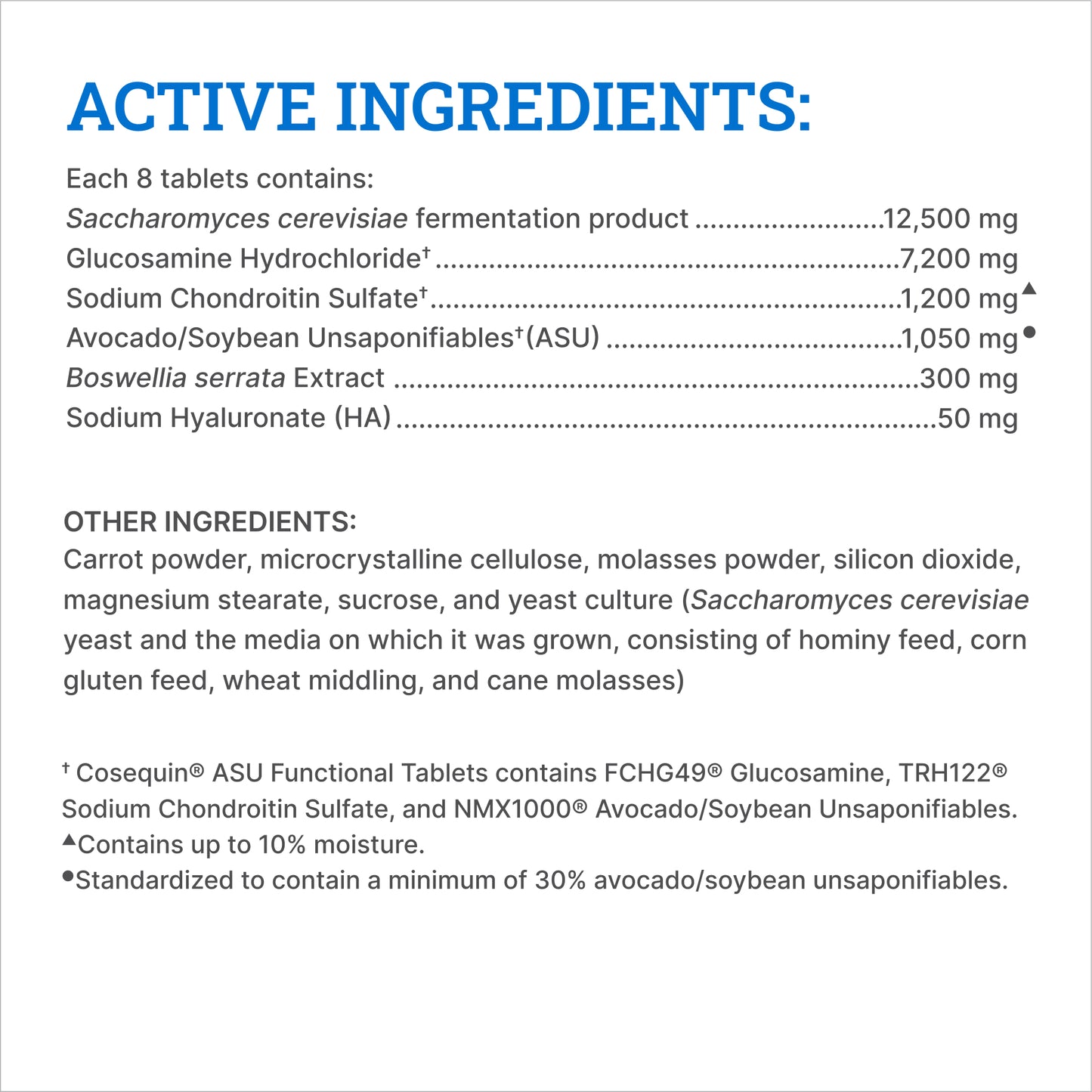 nutramax cosequin asu joint & digestive health functional tablets for horses, 240 tablets