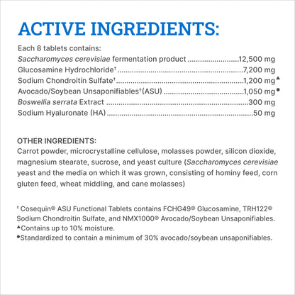 Nutramax Cosequin ASU Joint & Digestive Health Functional Tablets for Horses, 240 Tablets