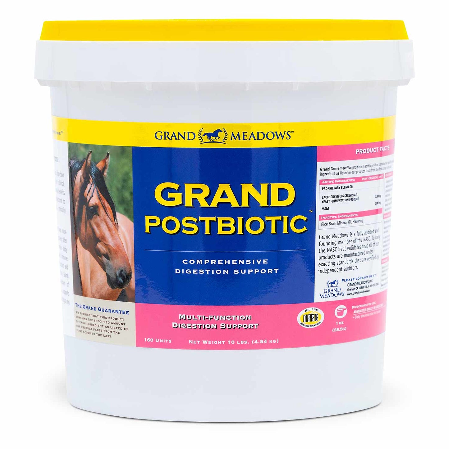 grand postbiotic digestion supplement for horses, 10 lb – equine gut health powder with postbiotics, probiotics, prebiotics – daily horse nutrition for digestive balance, immune support, performance