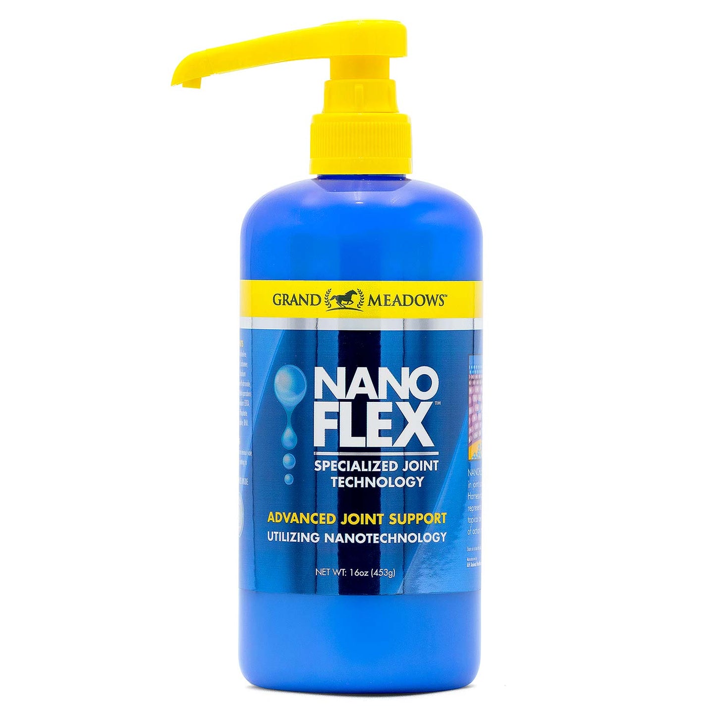grand meadows nanoflex advanced topical joint support for horses, dogs & cats, 16 oz – pet mobility & flexibility aid, daily comfort formula for active, aging & performance animals