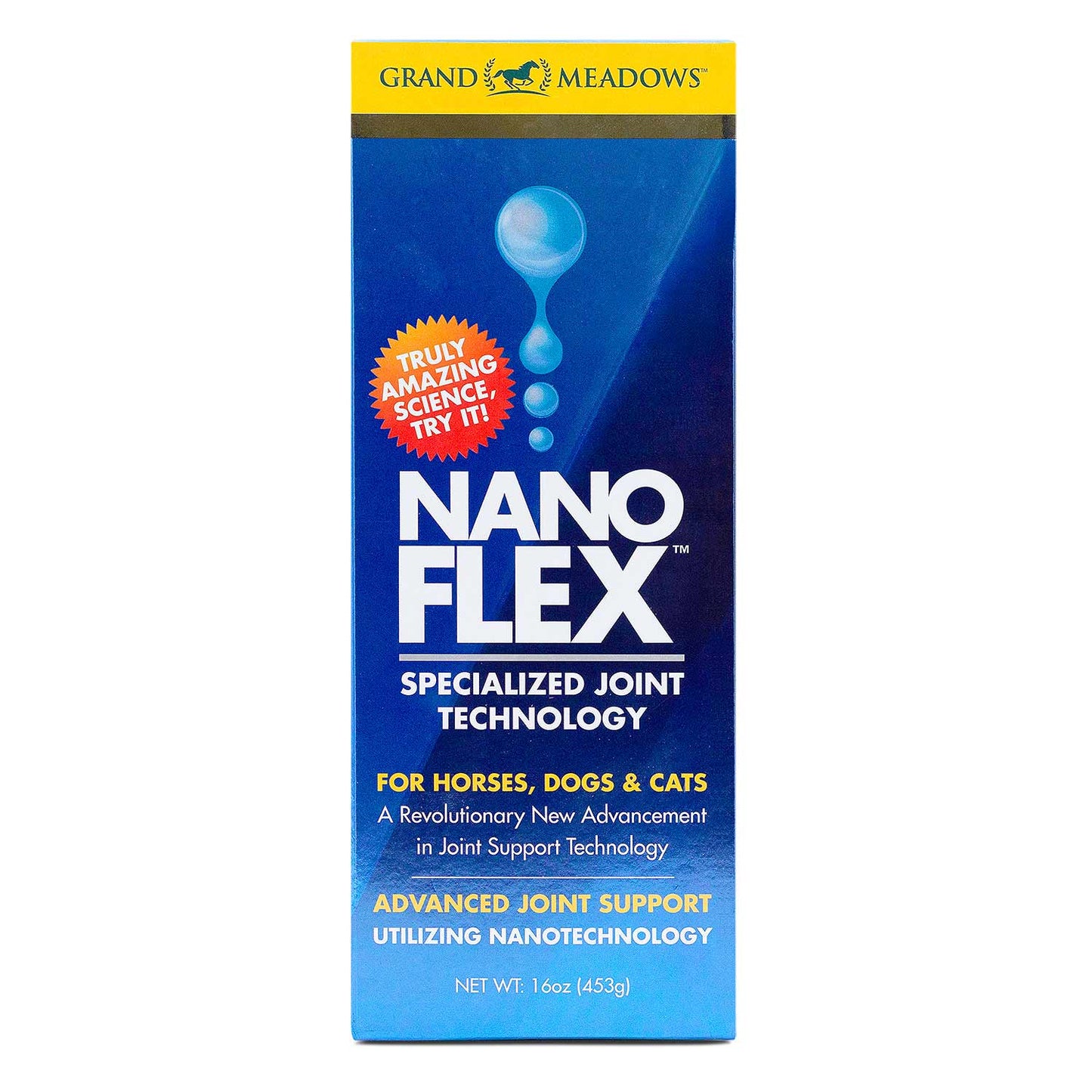 grand meadows nanoflex advanced topical joint support for horses, dogs & cats, 16 oz – pet mobility & flexibility aid, daily comfort formula for active, aging & performance animals