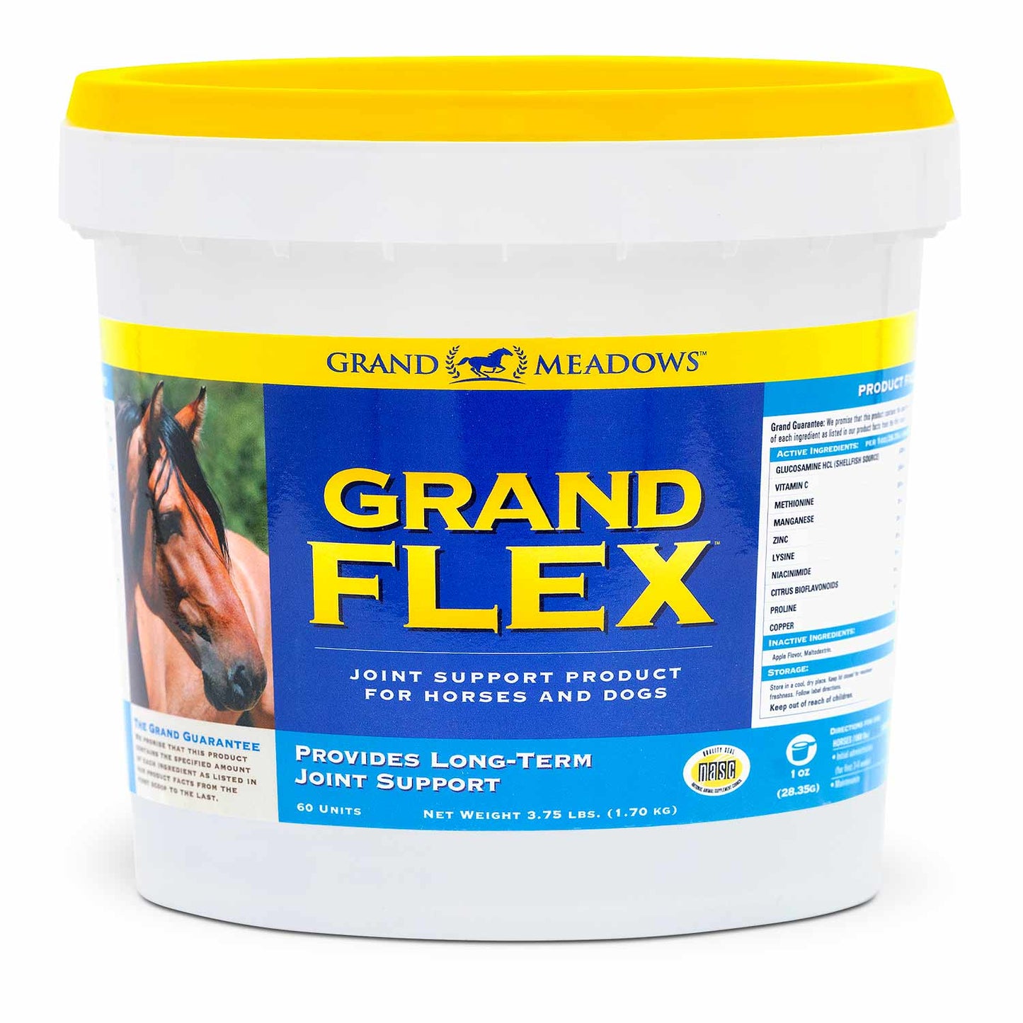 grand flex joint supplement for horses – glucosamine, collagen, amino acids, lysine, vitamins & minerals, joint support, mobility, performance, active & aging horses, daily wellness – 3.75 lb