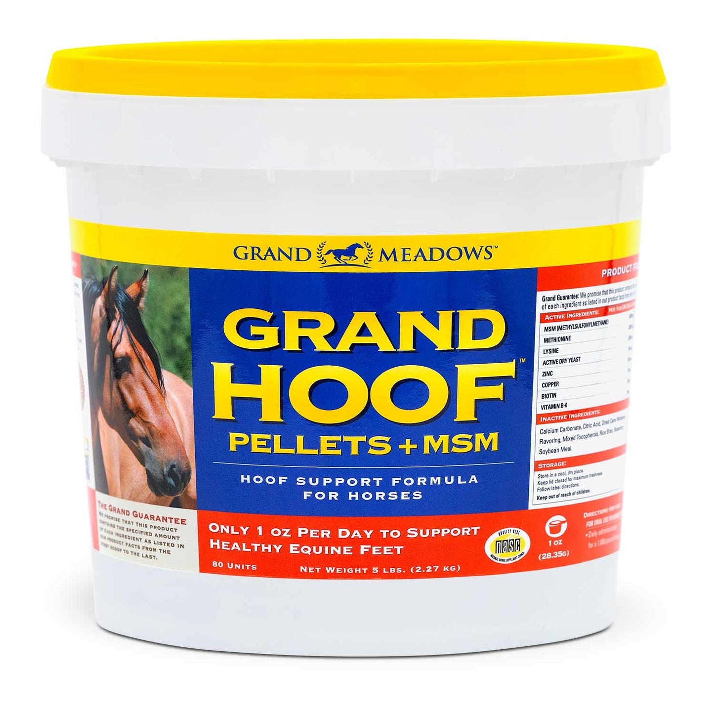 grand hoof pellets with msm supplement for horses, 5 lb