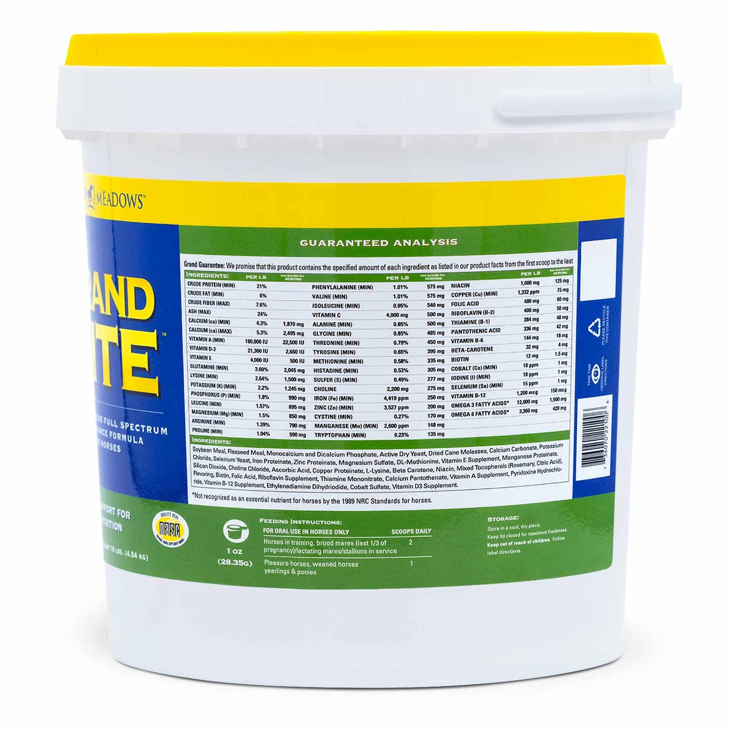 grand vite horse vitamins supplement, 10 lb – full spectrum equine vitamins, minerals, amino acids, biotin, omega – daily nutritional support for coat, digestion, senior & breeding horses