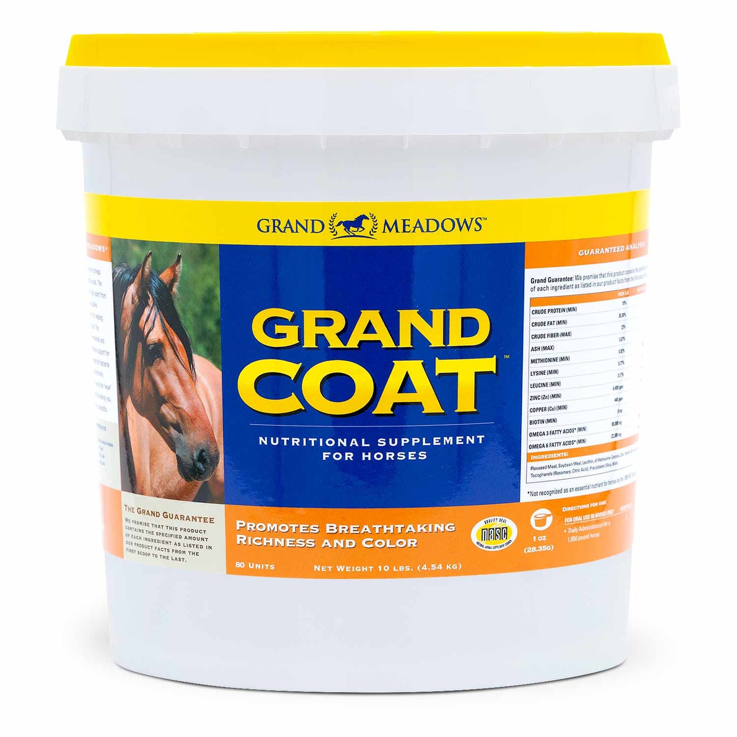 grand coat skin & coat supplement for horses, 10 lb