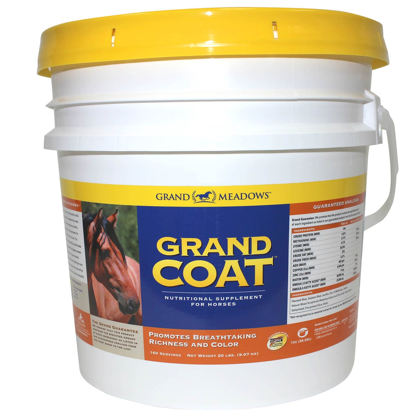 grand coat skin & coat supplement for horses, 20 lb