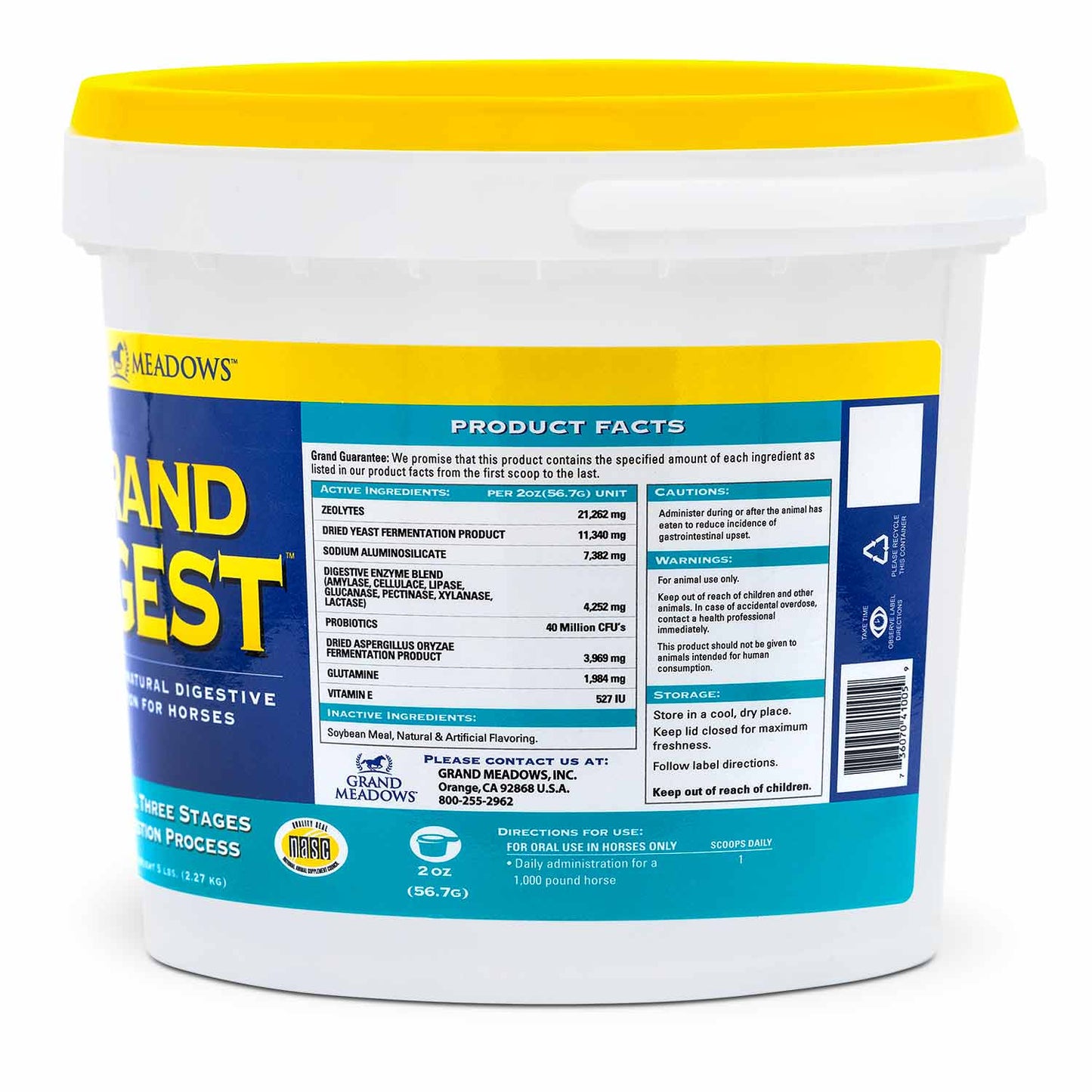 grand digest gut supplement for horses, 5 lb