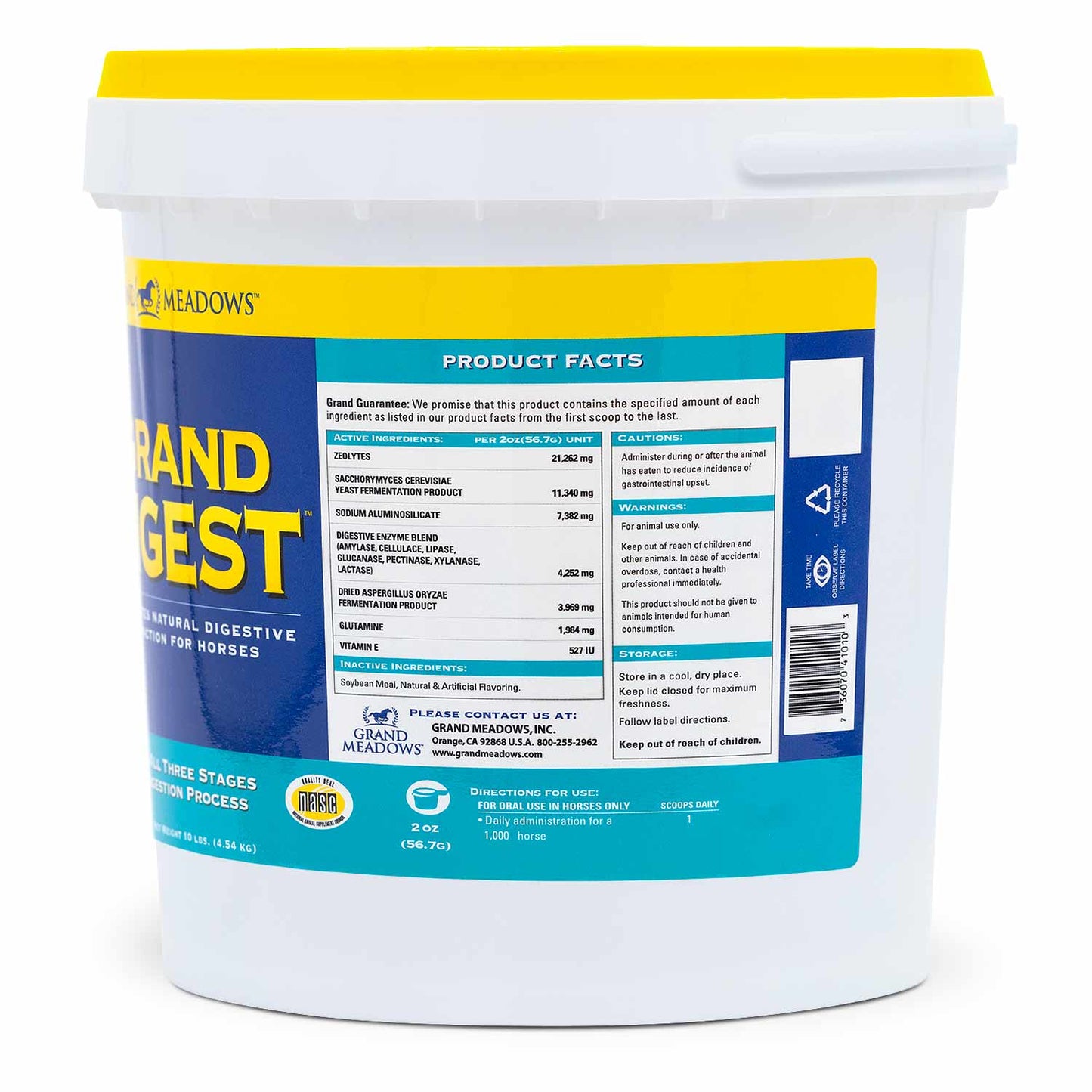grand digest gut supplement for horses, 10 lb