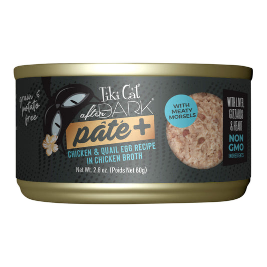 Tiki Cat After Dark Pate+ Chicken & Quail Egg, 2.8 oz. Can, 12 Count