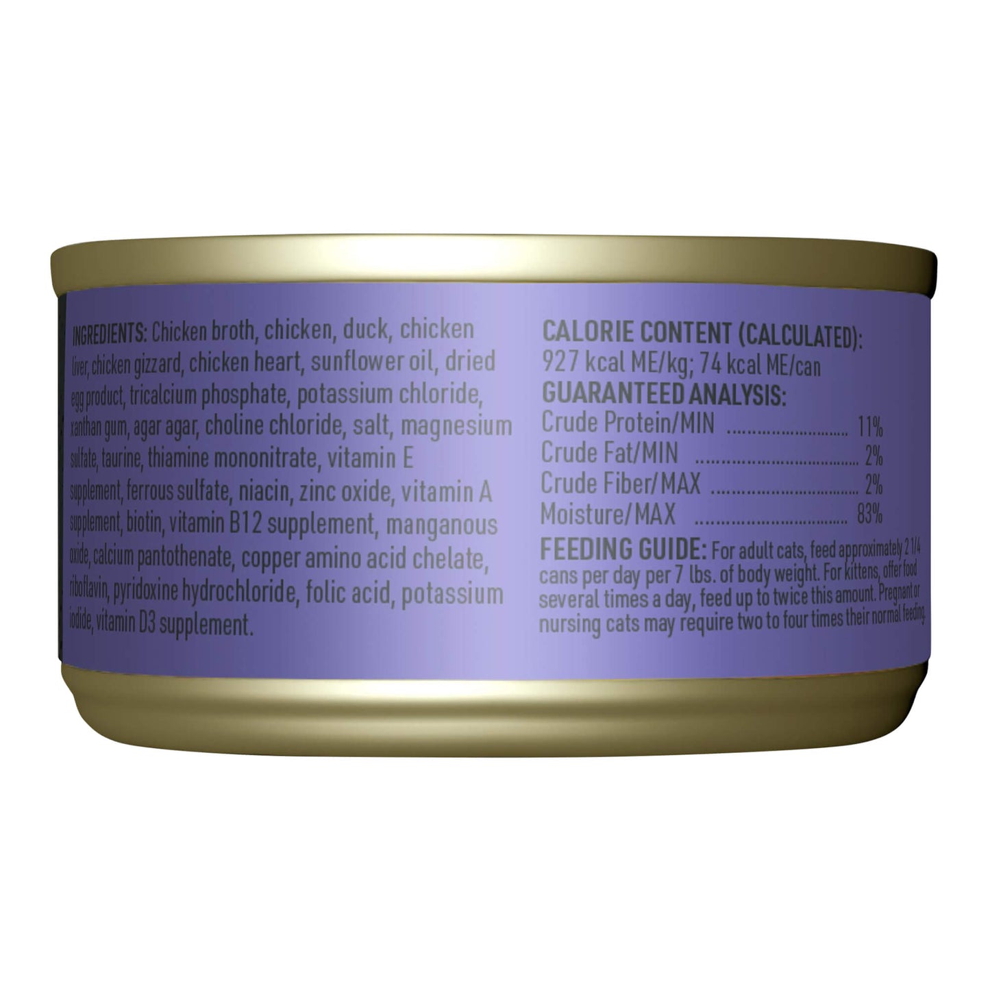 tiki cat after dark pate+ wet cat food, chicken & duck, 2.8 oz. cans, 12 count