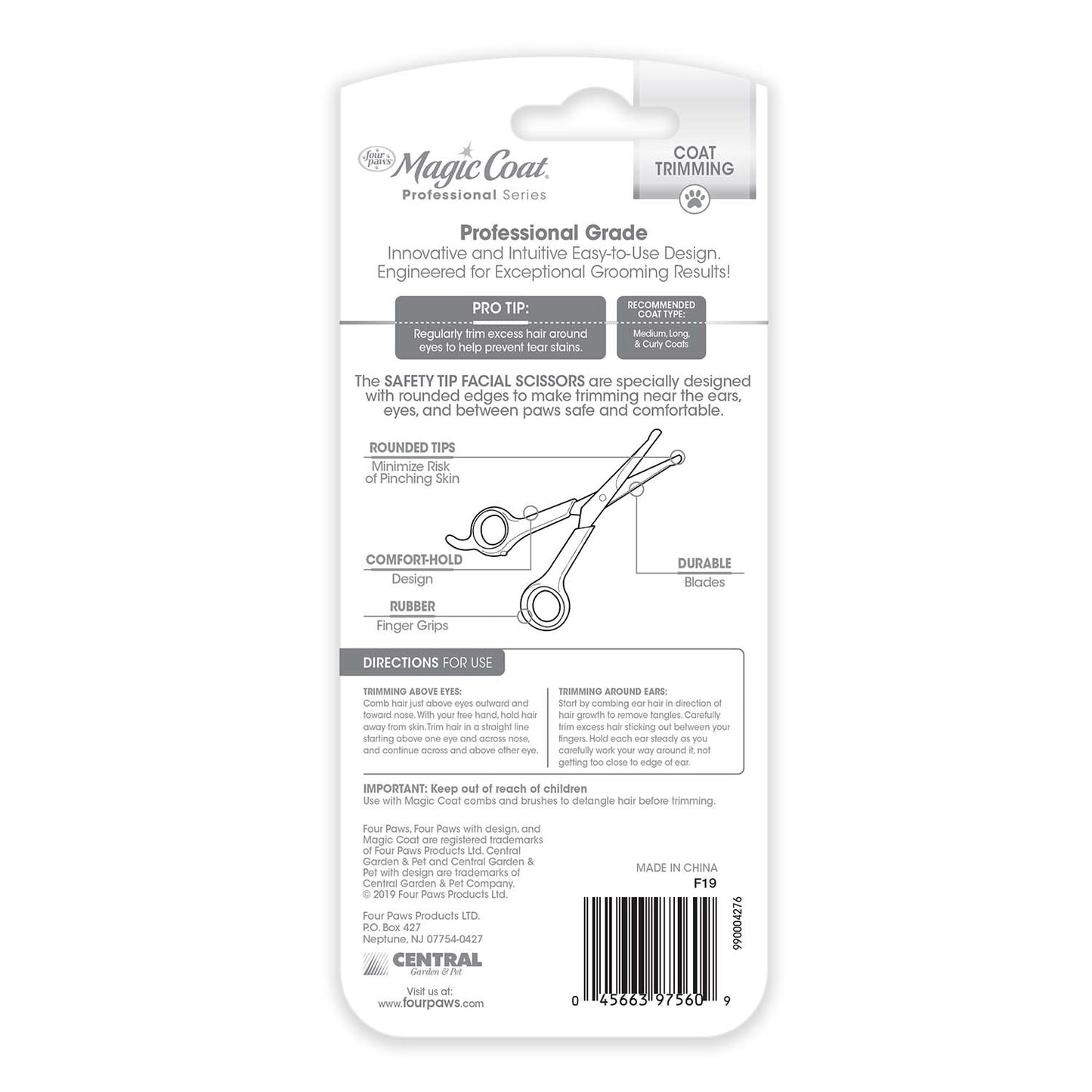 magic coat professional series safety tip facial dog trimming scissors