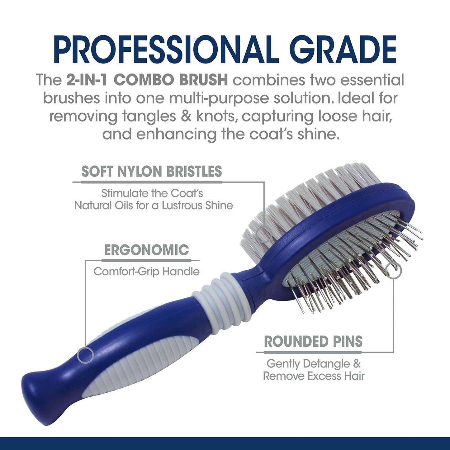 magic coat professional series 2-in-1 combo pin and bristle brush
