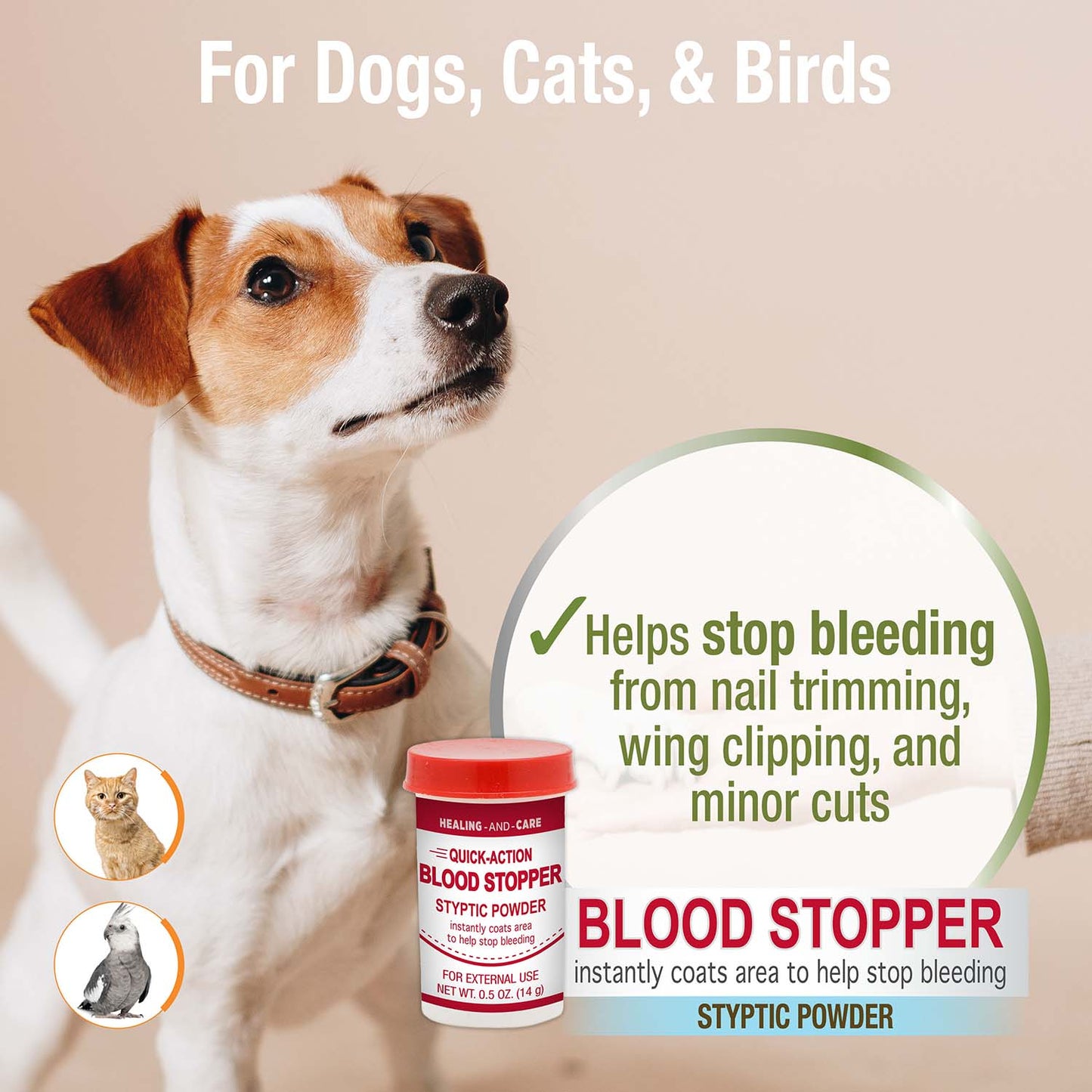 healthy promise quick-action pet blood stopper styptic, 0.5 ounce