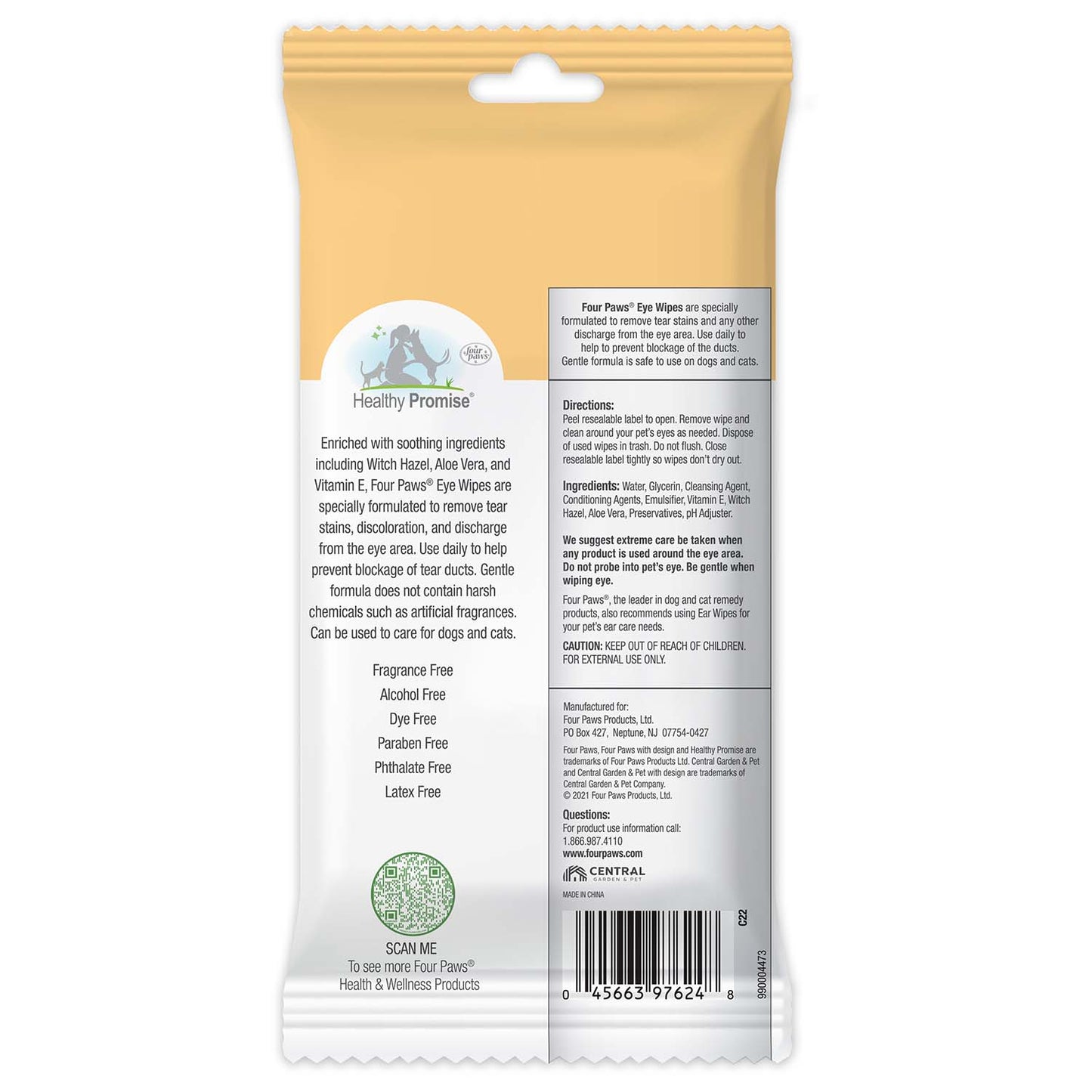 healthy promise cat & dog eye wipes (35 count)
