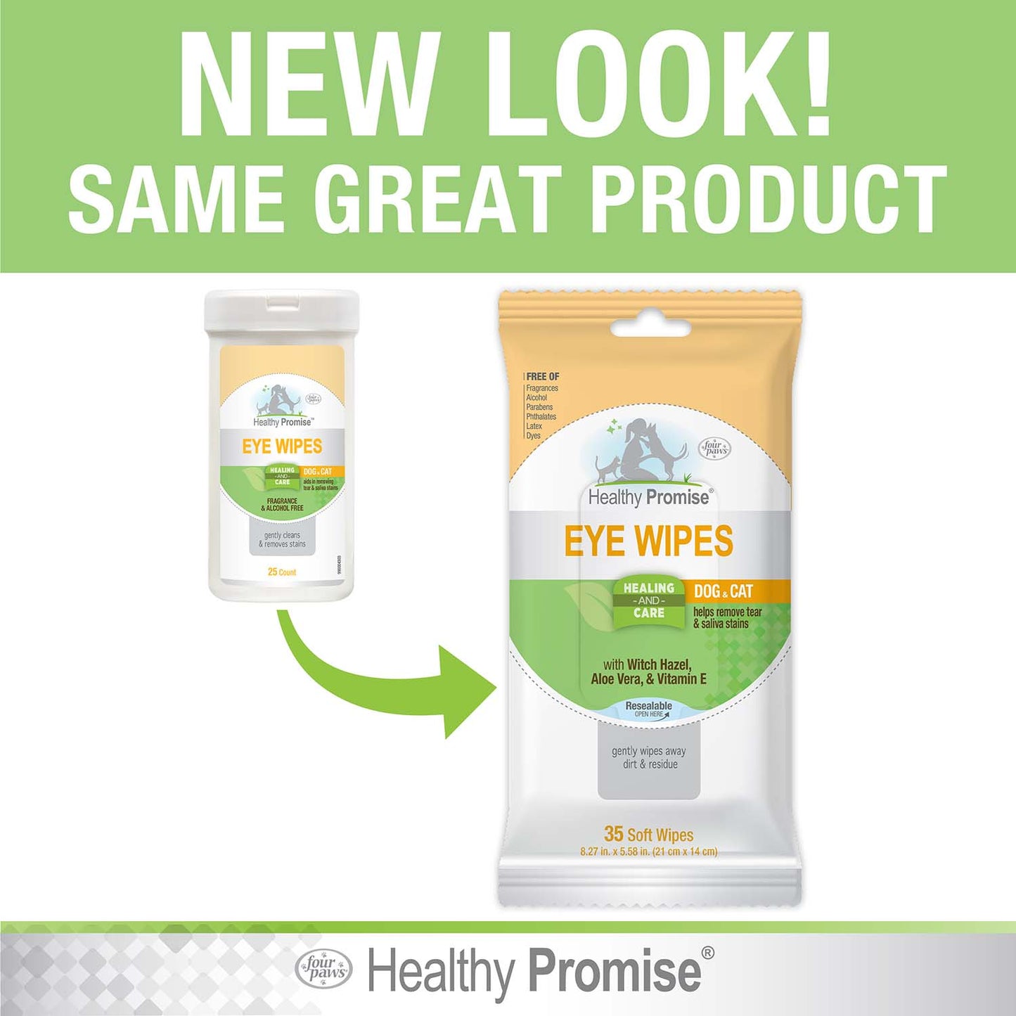 healthy promise cat & dog eye wipes (35 count)