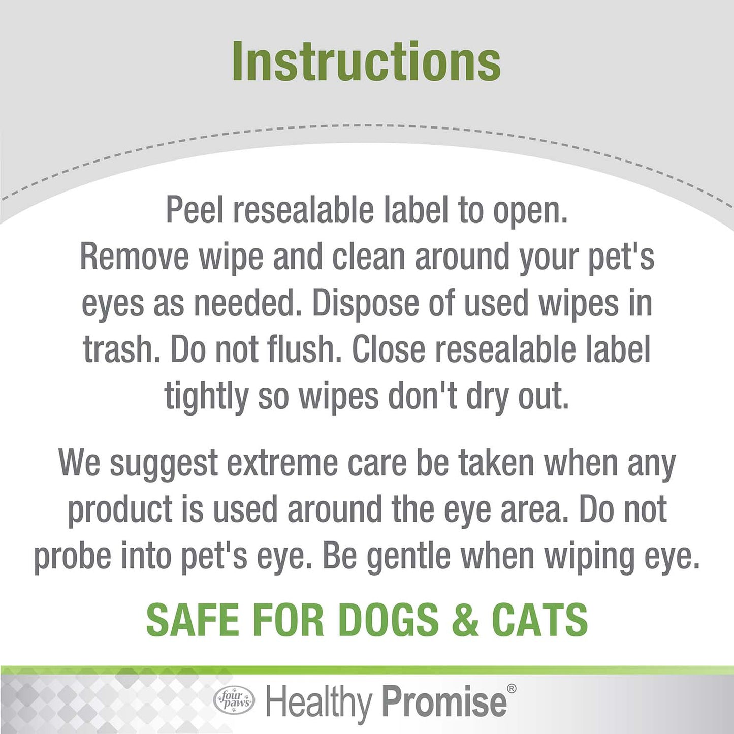 healthy promise cat & dog eye wipes (35 count)