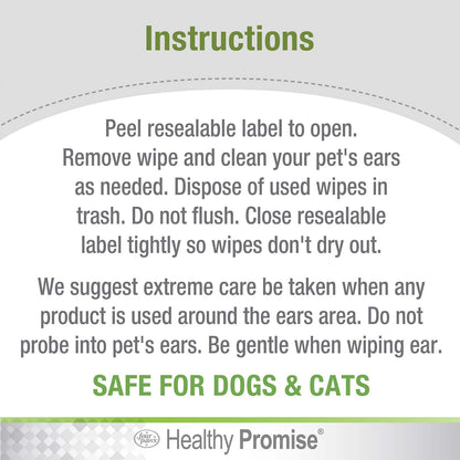 Healthy Promise Cat & Dog Ear Wipes (35 Count)