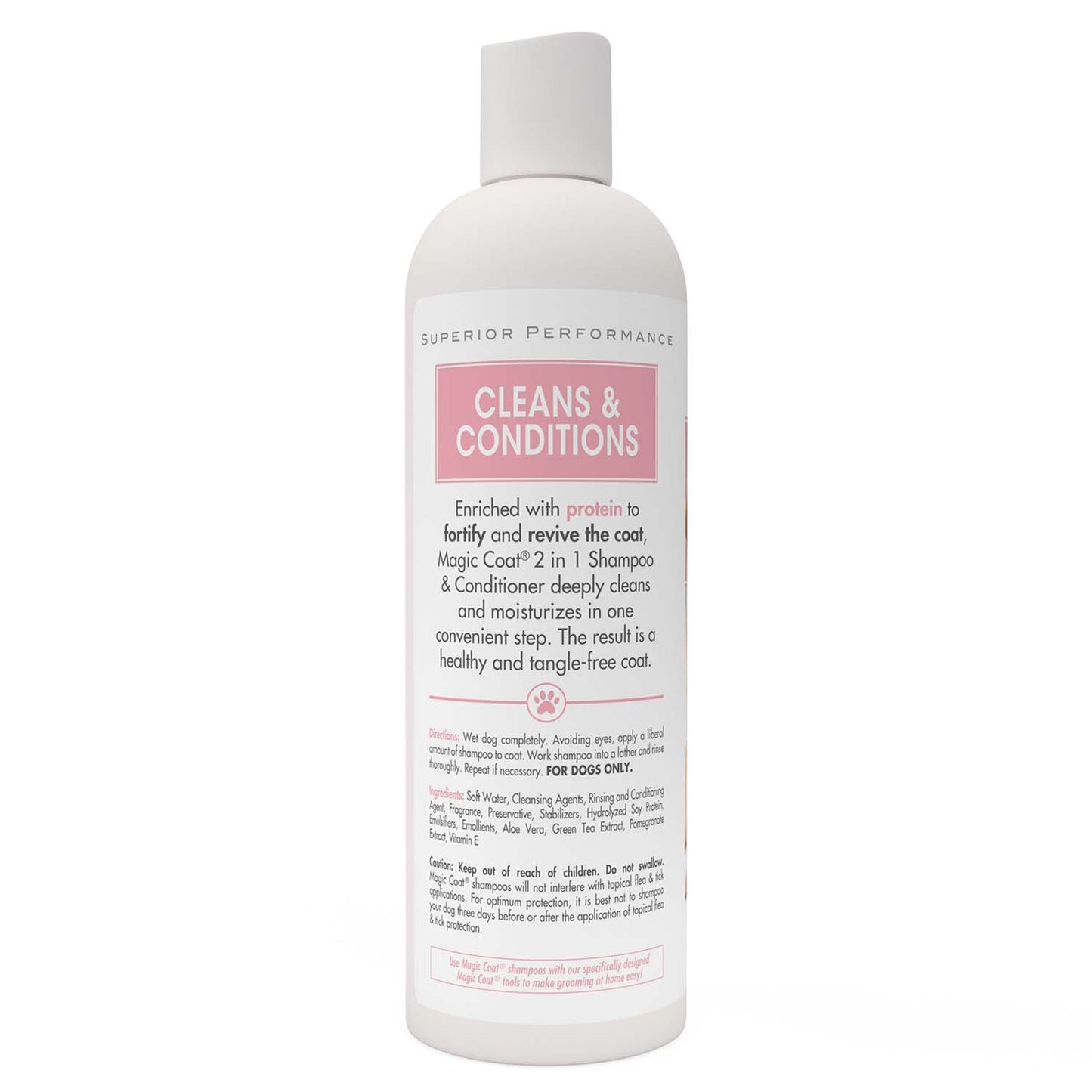 magic coat cleans & conditions 2 in 1 shampoo and conditioner, 16 ounce