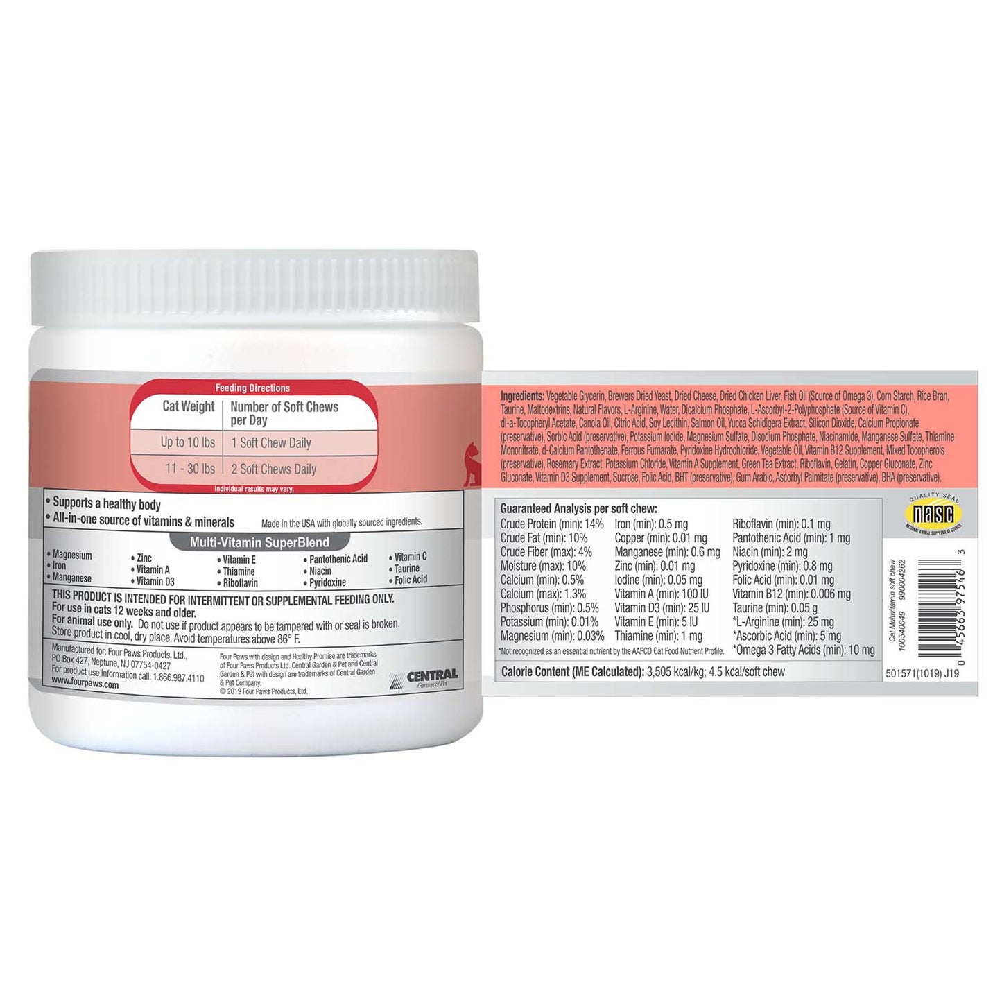healthy promise multi-vitamins for cats, savory chicken (120 count)
