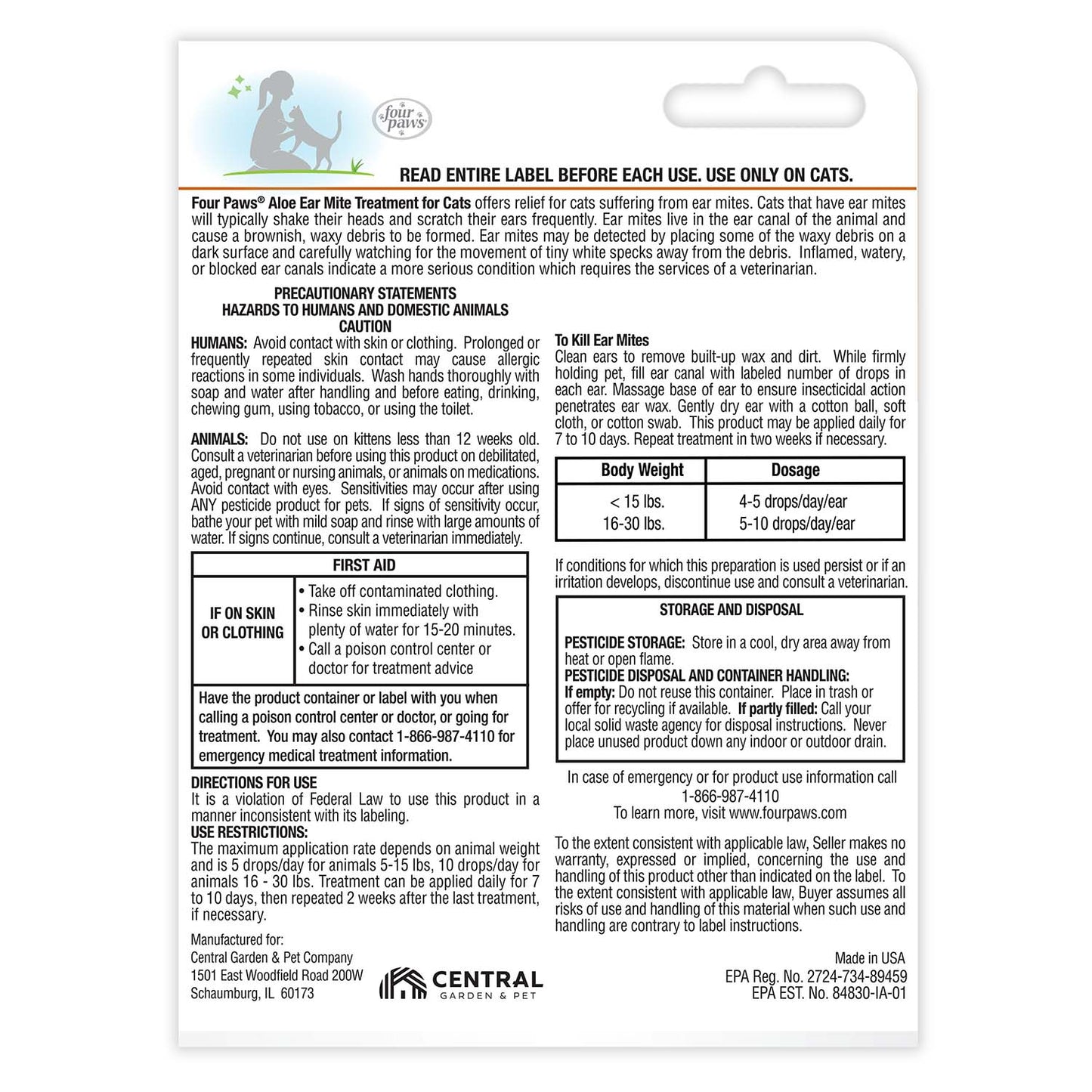 healthy promise aloe ear mite treatment for cats, 0.75 ounce