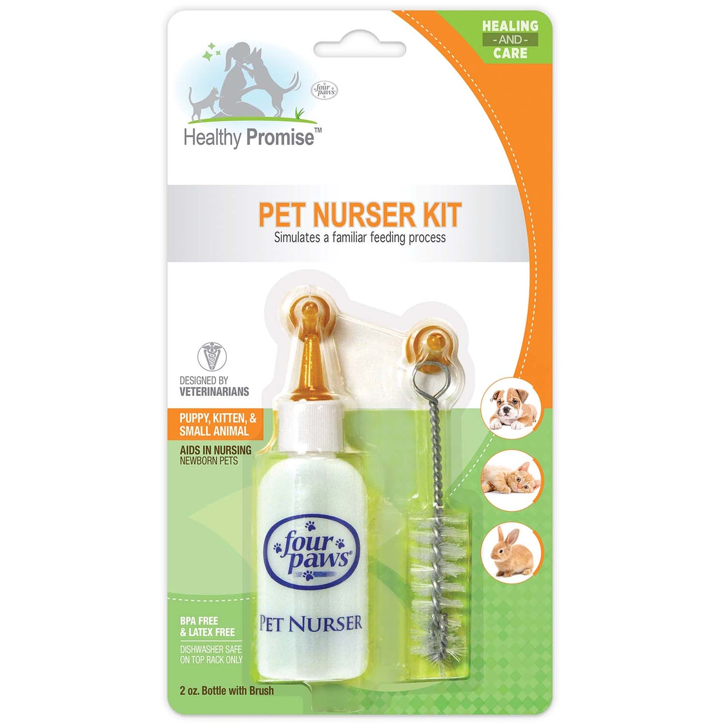 pet nursing kit, bottle and brush, 2 ounce