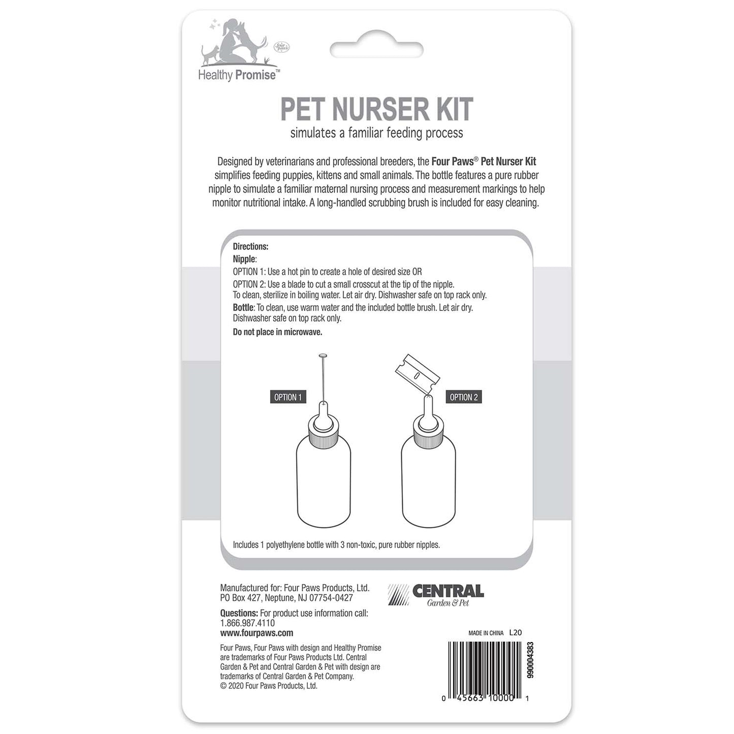 pet nursing kit, bottle and brush, 2 ounce