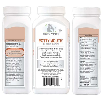 Healthy Promise Potty Mouth Tablets, Coprophagia Stool Eating Deterrent for Dogs (90 Count)