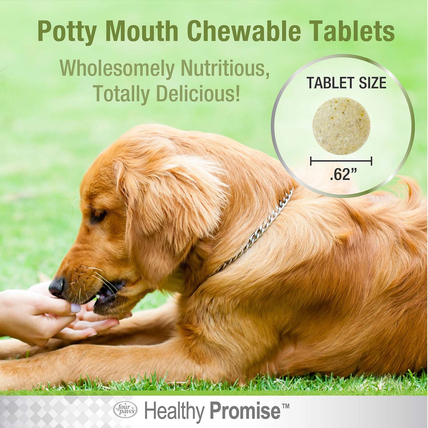 healthy promise potty mouth tablets, coprophagia stool eating deterrent for dogs (90 count)