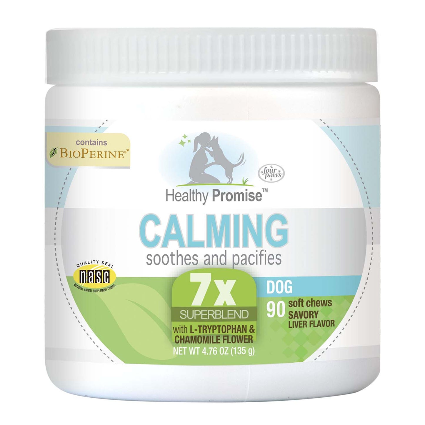 healthy promise calming chews for dogs, savory liver (90 count)