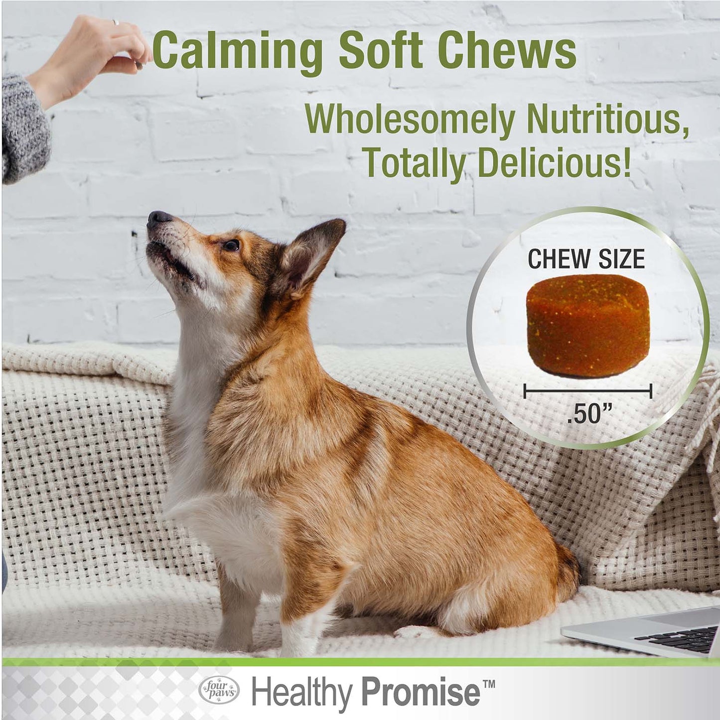 healthy promise calming chews for dogs, savory liver (90 count)