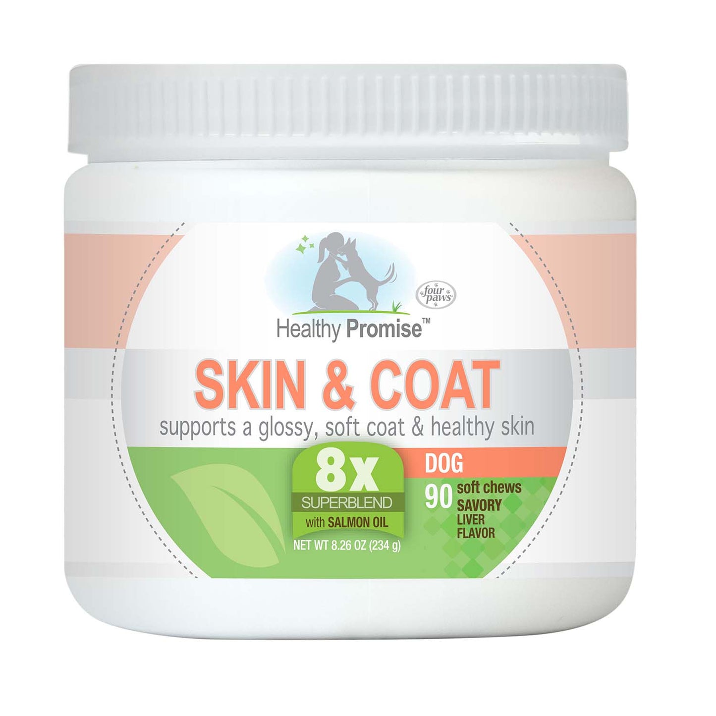 healthy promise skin and coat soft chews for dogs, savory liver (90 count)