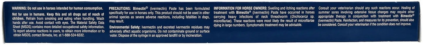 bimectin 1.87% ivermectin paste horse wormer | apple flavored | single