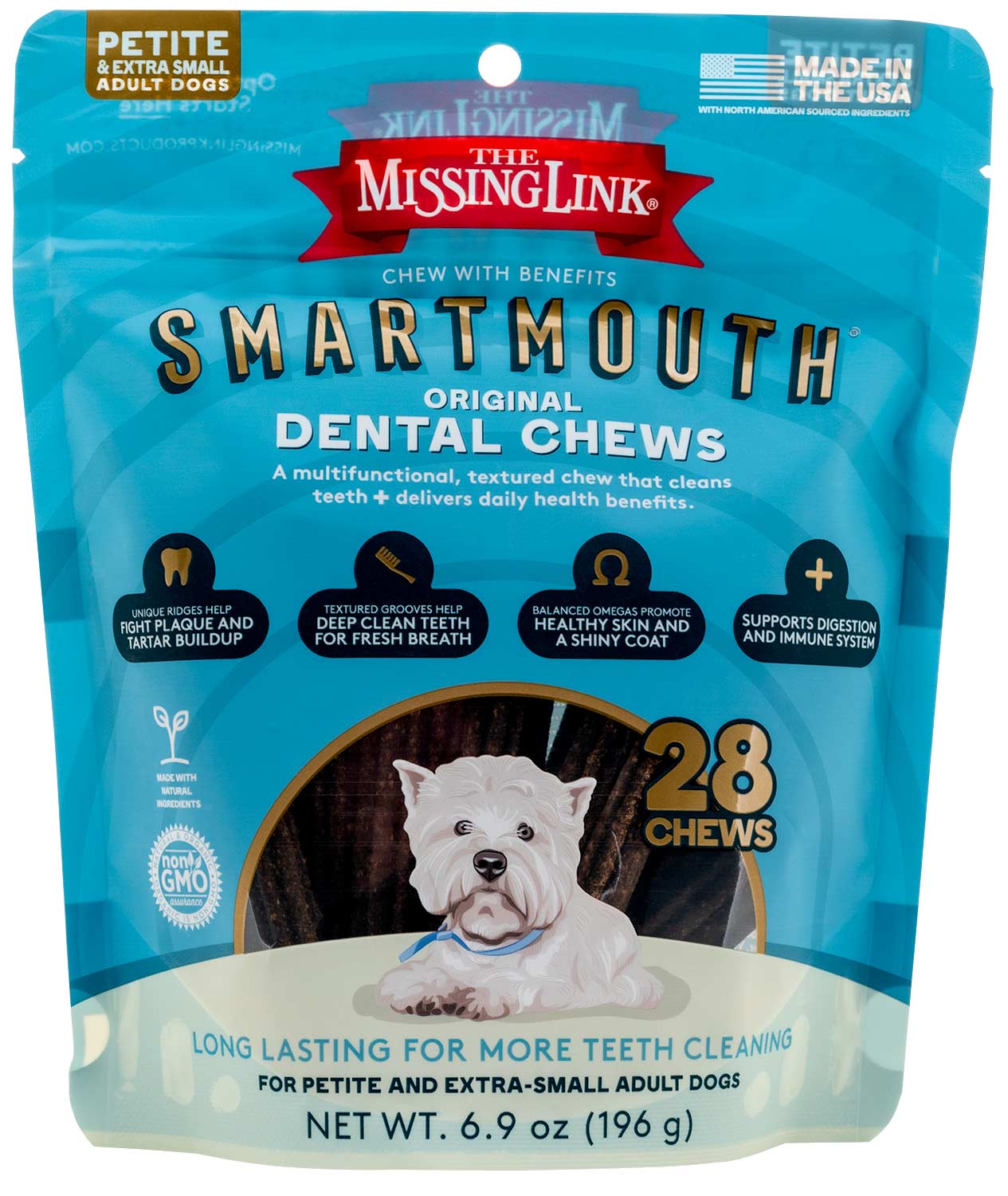 28 ct, p/xs smartmouth 7-in-1 dental chews for dogs