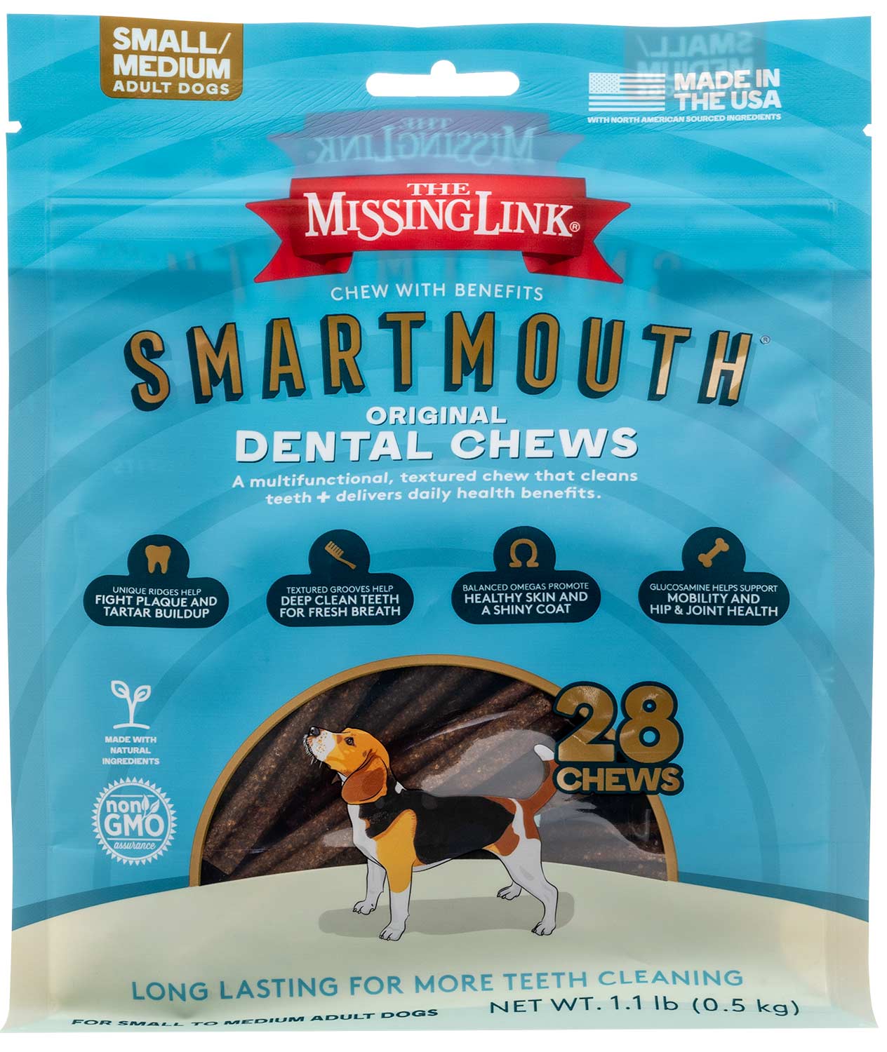 28 ct, s/m smartmouth 7-in-1 dental chews for dogs