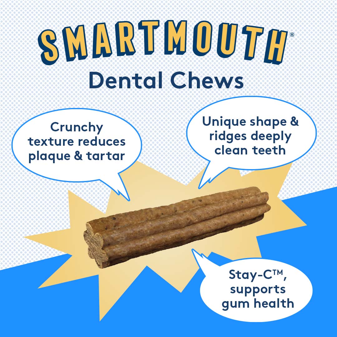 28 ct, s/m smartmouth 7-in-1 dental chews for dogs