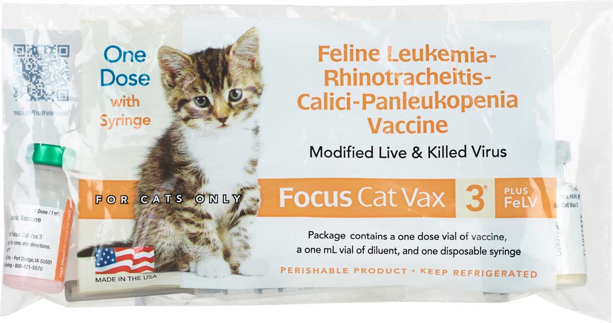 focus cat vax 3 plus felv, 1 dose