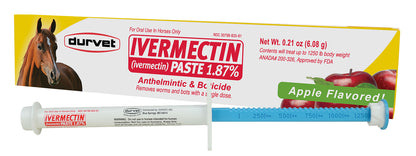 Ivermectin Horse Dewormer Paste (Durvet label) 1.87%, Apple Flavor, 6.08gm