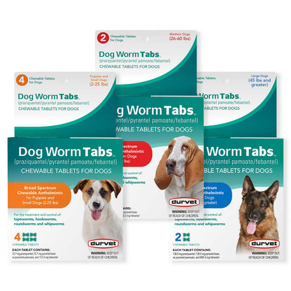 Dog Worm Tabs, 2-25lbs, 4ct