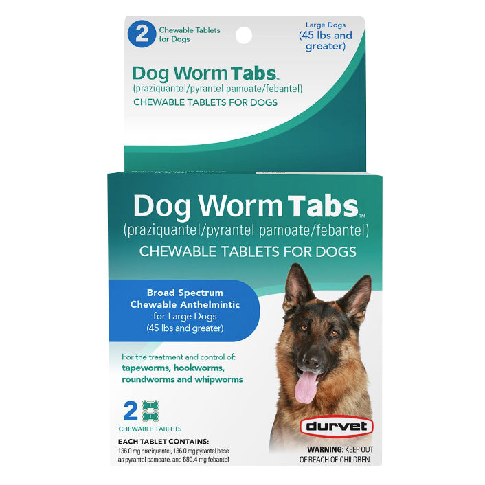 dog wrom tabs, 45lbs+, 2ct