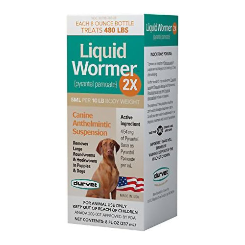 liquid dog wormer double strength, 8 oz