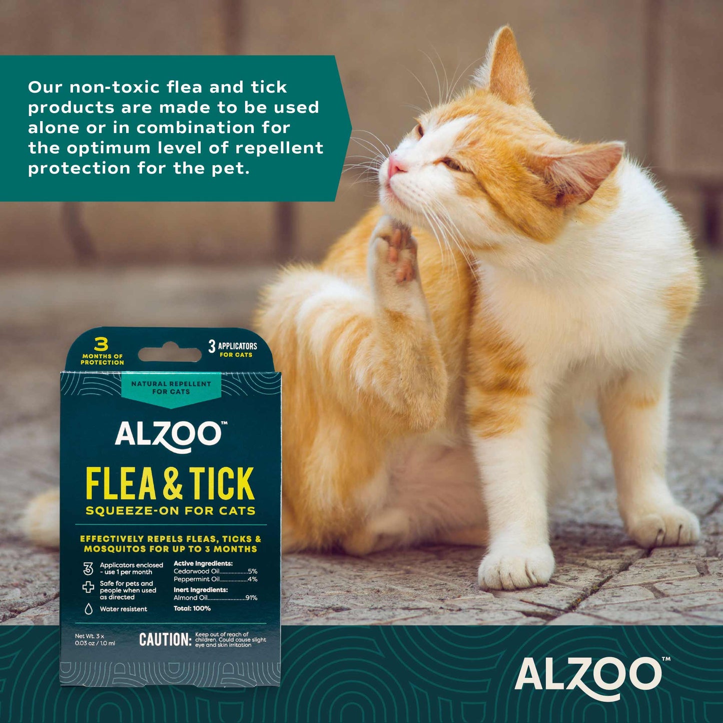 plant based flea & tick squeeze-on cat