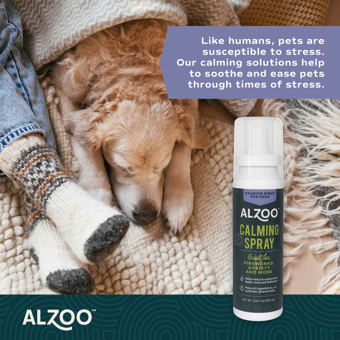 plant-based calming spray dog