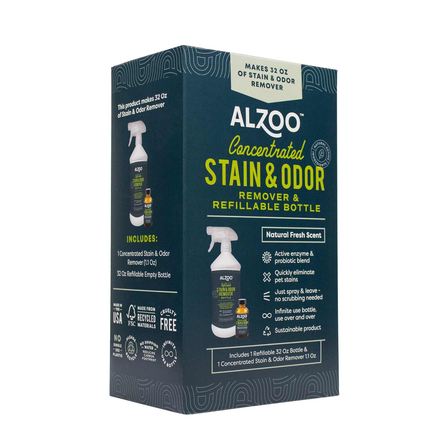 concentrated stain & odor remover kit, 32oz; 1.1oz