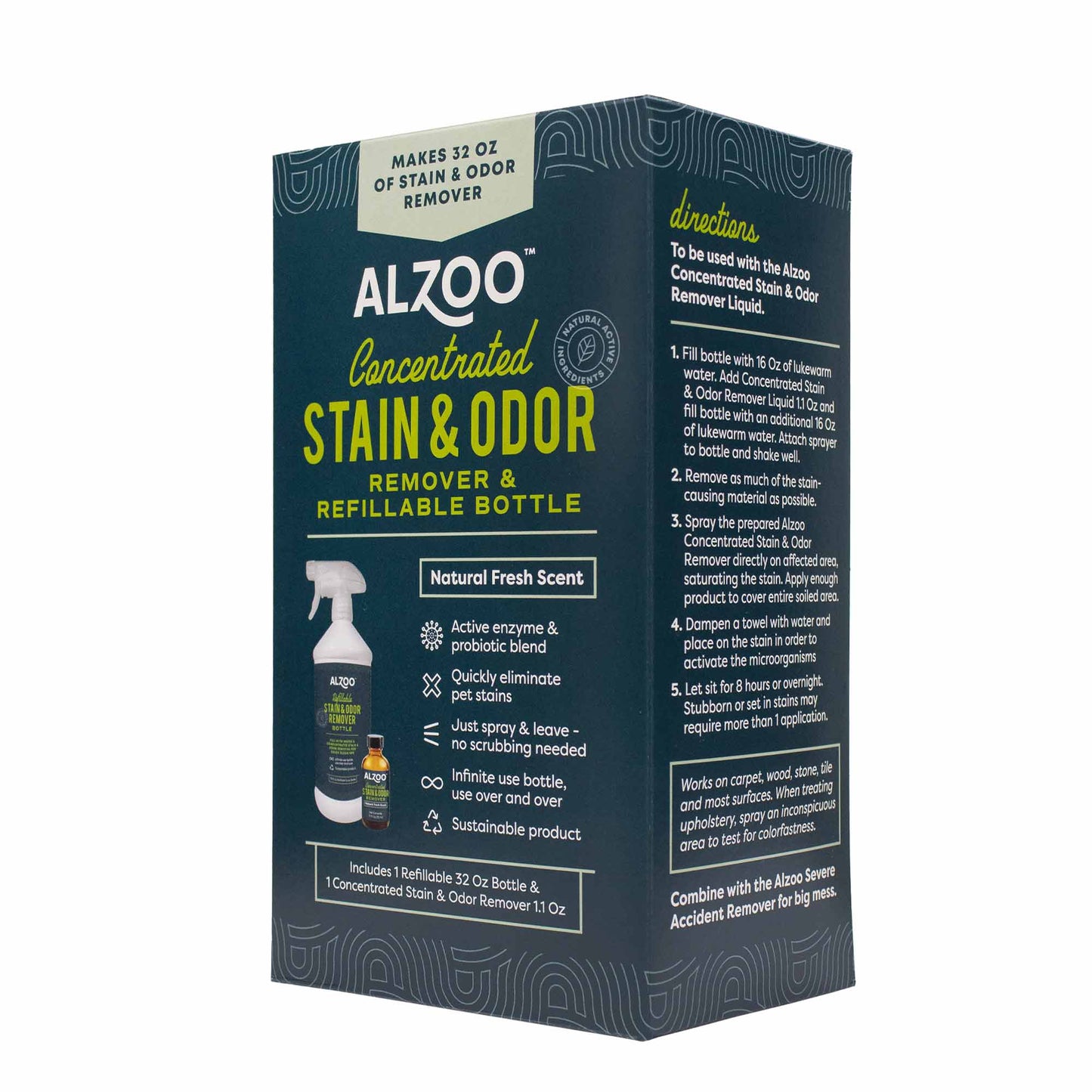 concentrated stain & odor remover kit, 32oz; 1.1oz