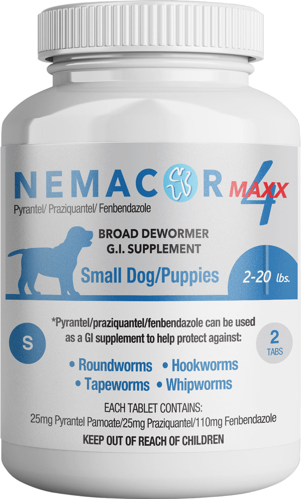 nemacor maxx 4 for dogs, beef, 2 ct sz: dog 2-20 lb